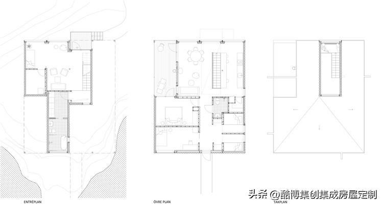 思越木结构|瑞典独立住宅湖边的陡峭地段