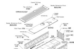 集装箱配件介绍之五浪圆头大顶板 